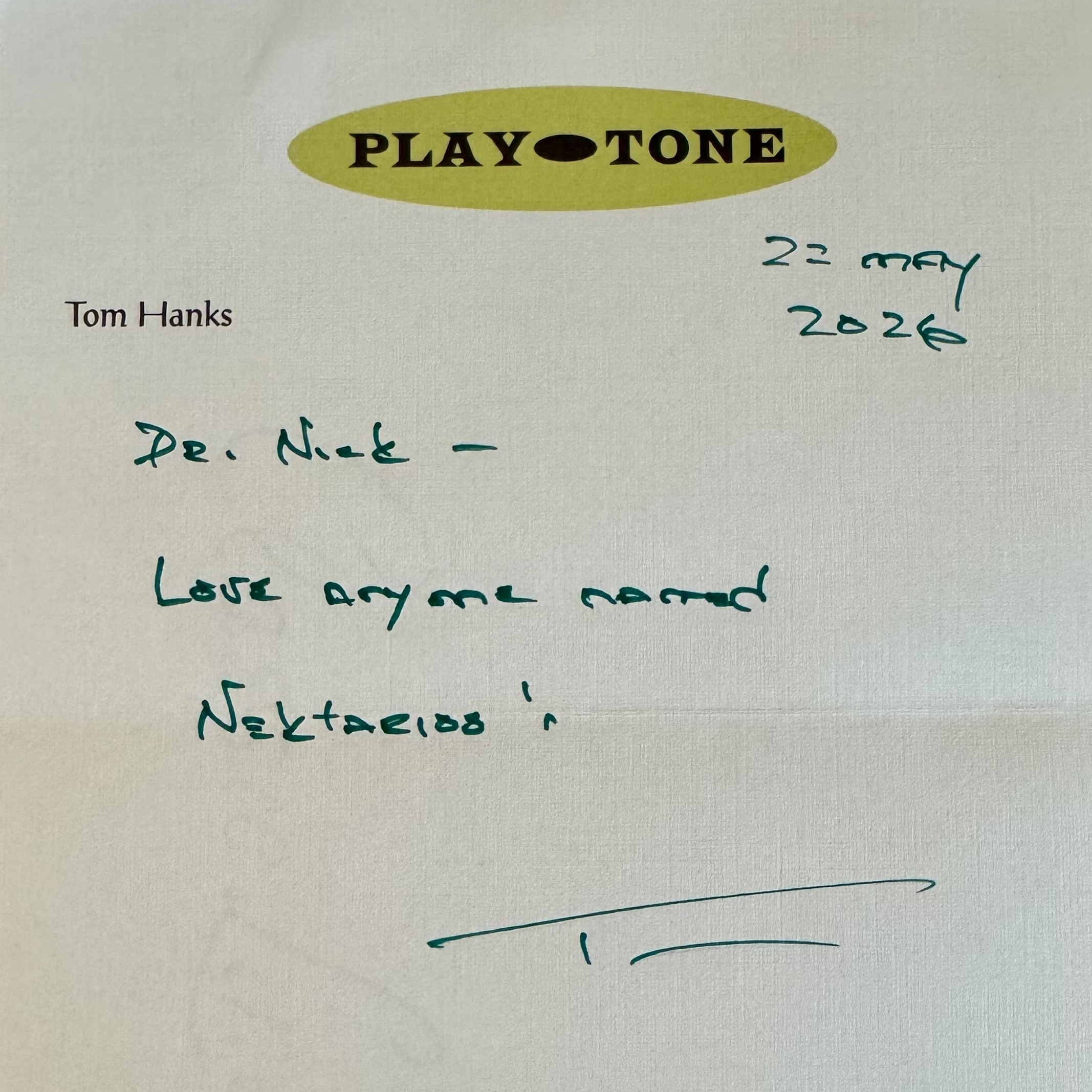 A note from Hanx to Nektarios